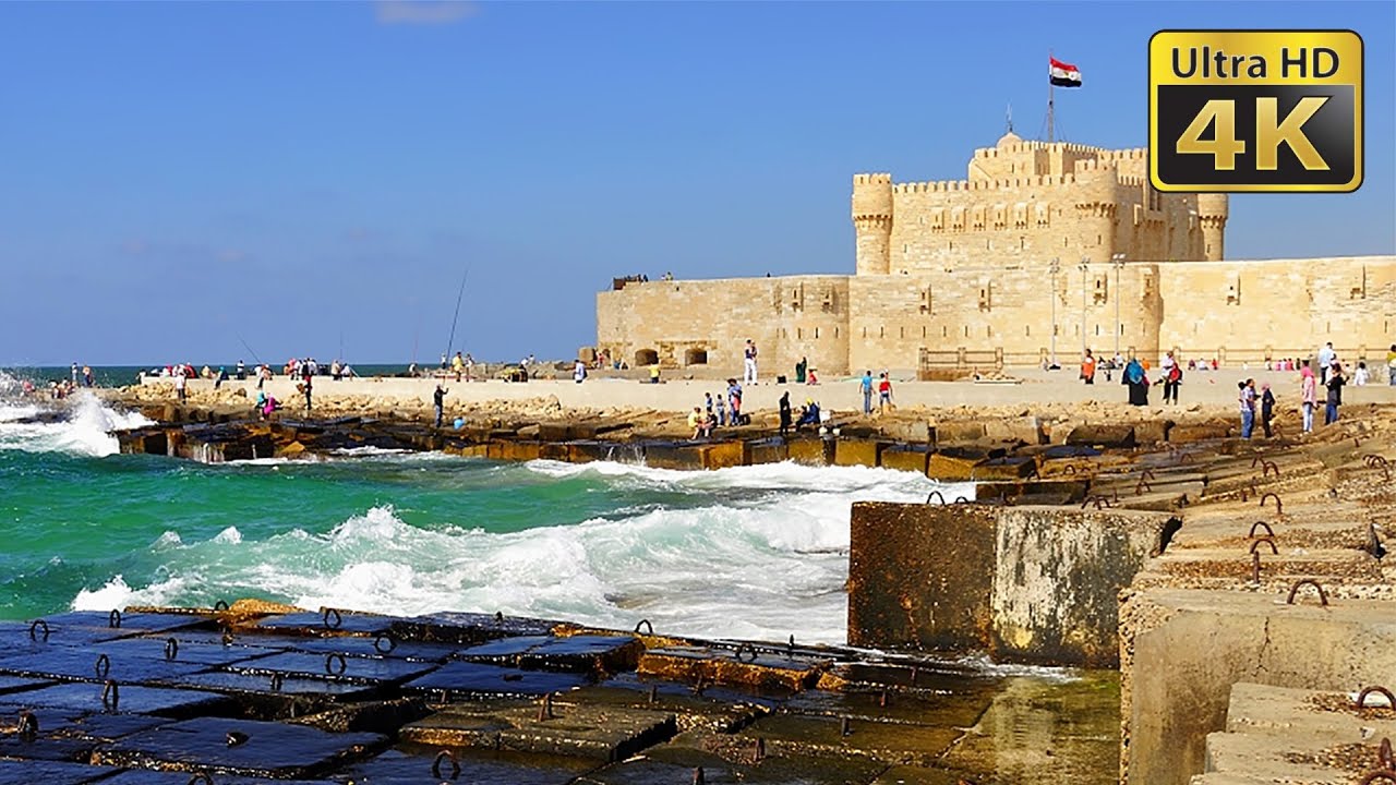 Citadel of Qaitbay, Alexandria, Egypt - 4K Stock Footage