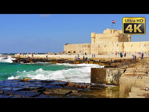 Citadel of Qaitbay, Alexandria, Egypt - 4K Stock Footage