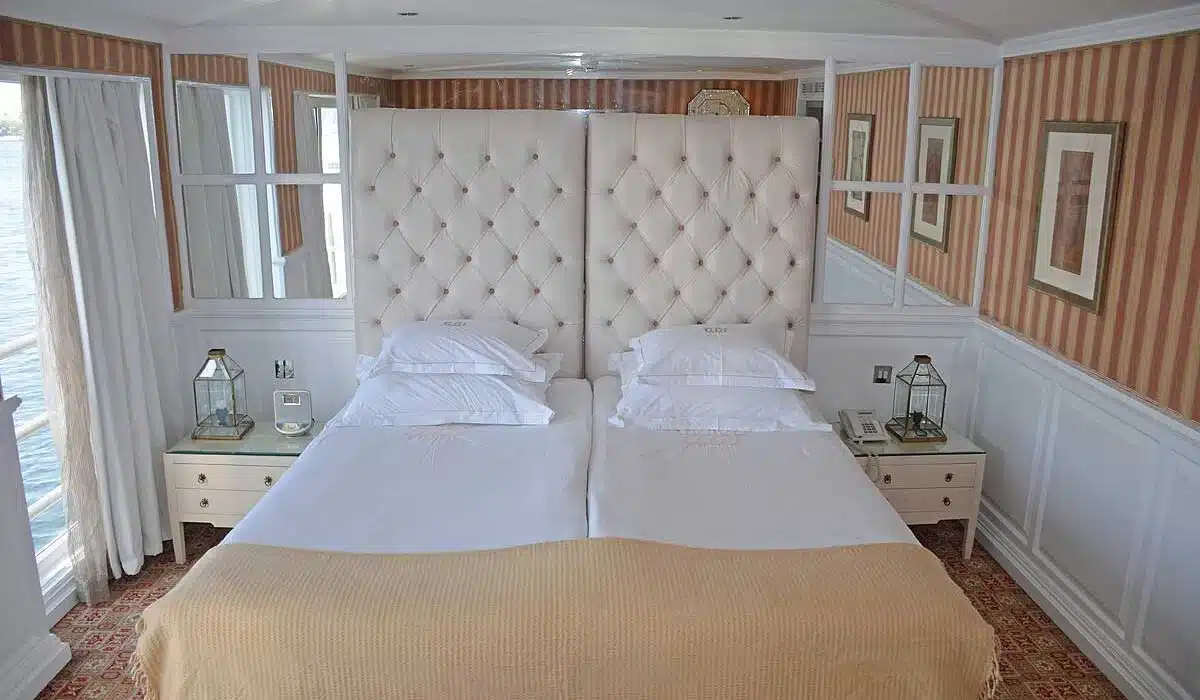 MS Tosca luxury Nile cruise cabin and deck